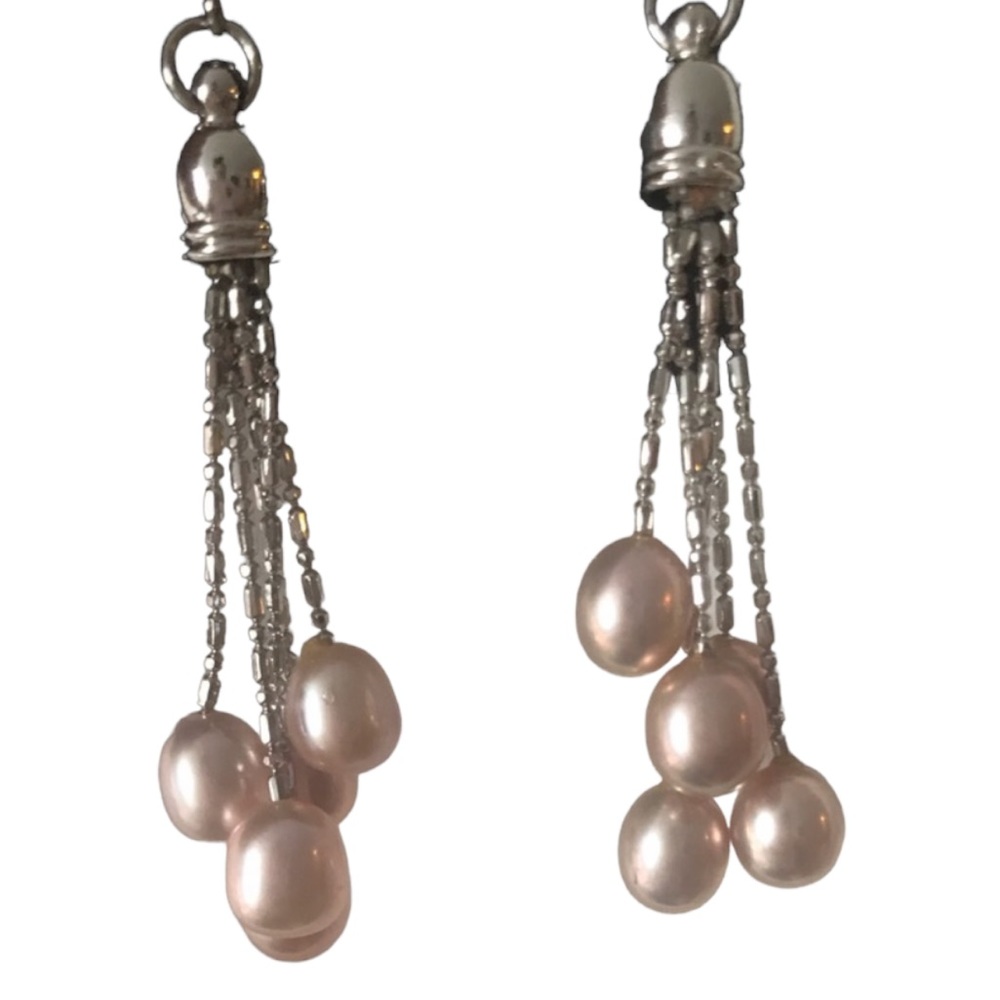 New Pink Faux Pearl Earrings Dangles Jewelry